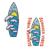 Surfboard Machine Embroidery Design, 2 sizes, surfing embroidery design, surf vibe embroidery design - sproutembroiderydesigns