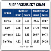 Surfboard Machine Embroidery Design, 2 sizes, surfing embroidery design, surf vibe embroidery design - sproutembroiderydesigns