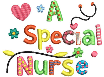 A Special Nurse Machine Embroidery Design, Nursing Embroidery Design - sproutembroiderydesigns