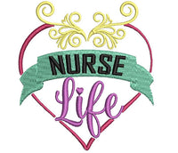 Nursing Life Machine Embroidery Design, Nurse Embroidery Design - sproutembroiderydesigns