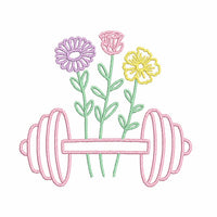 Weightlifting Machine Embroidery Design, Lift weights embroidery design, Woman weights - sproutembroiderydesigns