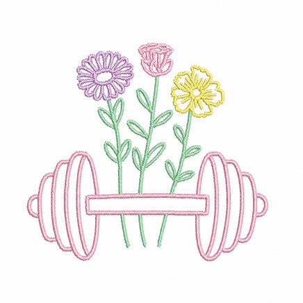 Weightlifting Machine Embroidery Design, Lift weights embroidery design, Woman weights - sproutembroiderydesigns