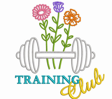 Weight training weightlifting Machine Embroidery Design, Weight Training Club embroidery design, Woman weights - sproutembroiderydesigns