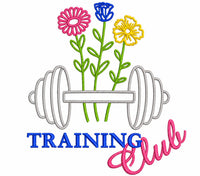 Weight training weightlifting Machine Embroidery Design, Weight Training Club embroidery design, Woman weights - sproutembroiderydesigns