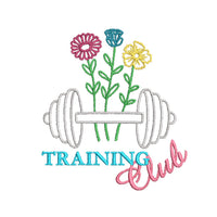 Weight training weightlifting Machine Embroidery Design, Weight Training Club embroidery design, Woman weights - sproutembroiderydesigns