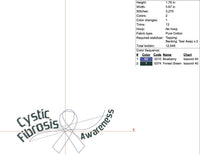 Cystic Fibrosis Machine Embroidery Design, 4x4 Hoop - sproutembroiderydesigns