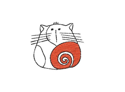 Modern Cats Machine Embroidery Design, Unique cat embroidery design, funny cat design - sproutembroiderydesigns