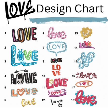 Graffiti Love Machine Embroidery Design, 24 sizes - sproutembroiderydesigns