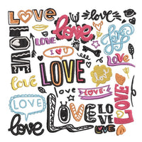 Graffiti Love Machine Embroidery Design, 24 sizes - sproutembroiderydesigns