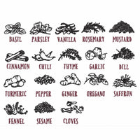 Herbs and Spices Embroidery Design, 18 Designs, Rosemary, Basil, Ginger, Chili Pepper, Garlic, Thyme, Vanilla Machine Embroidery Designs - sproutembroiderydesigns