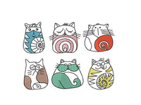 Modern Cats Machine Embroidery Design, Unique cat embroidery design, funny cat design - sproutembroiderydesigns