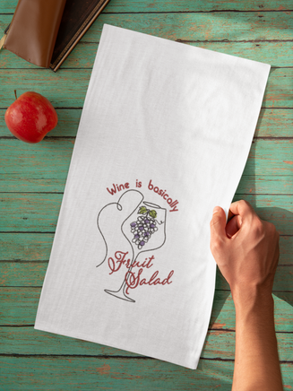 Wine Is Basically Fruit Salad Embroidery Design - sproutembroiderydesigns