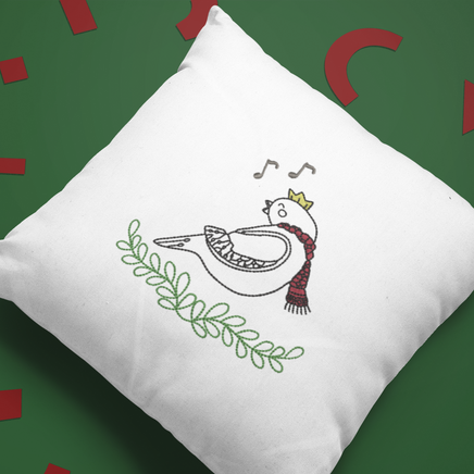 Singing Christmas Bird Christmas Machine Embroidery Design - sproutembroiderydesigns