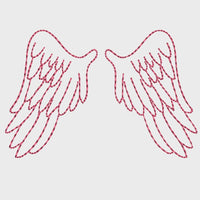 Angel Wings Embroidery Design, memorial embroidery design - sproutembroiderydesigns