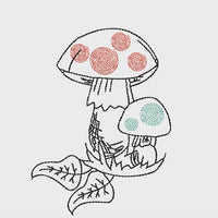 Mushroom Polka Dot Machine Embroidery Design - sproutembroiderydesigns