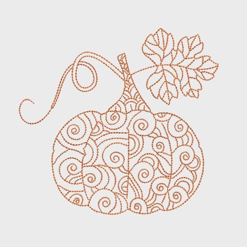 Baroque Pumpkin Machine Embroidery Design - sproutembroiderydesigns