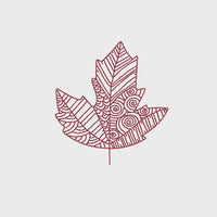 Doodle Autumn Leaf Machine Embroidery Design - sproutembroiderydesigns