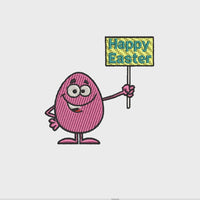 Funny Happy Easter Egg Machine Embroidery Design - sproutembroiderydesigns