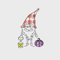 Halloween Gnome Machine Embroidery Design, 2 sizes, Pumpkin Gnome embroidery - sproutembroiderydesigns