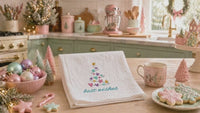 Best Wishes Christmas Trees Machine Embroidery Design, Heart Tree Embroidery