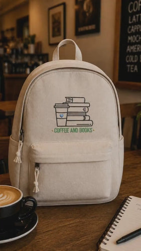 Coffee and Books Machine Embroidery Design, Stack of Books Embroidery Design, Quick Stitch - sproutembroiderydesigns