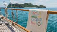 Home Is Where the Anchor Drops Machine Embroidery Design, Boat saying embroidery design