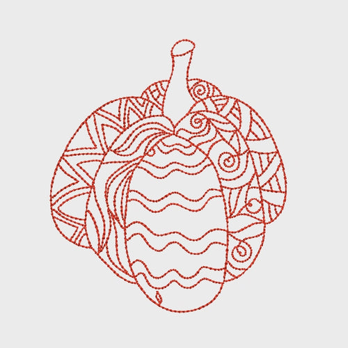 Doodle Pumpkin Machine Embroidery Design - sproutembroiderydesigns