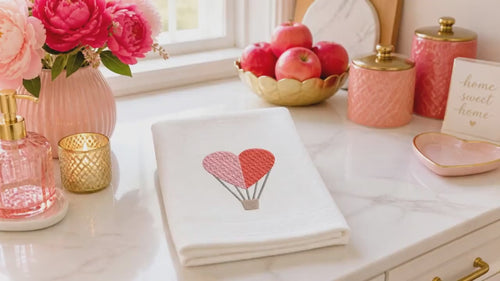 Heart Hot Air Balloon Machine Embroidery Design