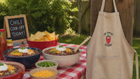 Chili Cook-Off Champ Machine Embroidery Design, chili embroidery design, chili apron pattern, chili champion design