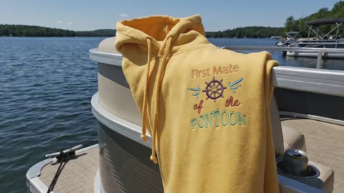 First Mate of the Pontoon Machine Embroidery Design, Boat saying embroidery design