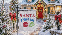 Santa Please Stop Here Embroidery Design, 2 sizes, Christmas embroidery design,  4x4 and 5x7 hoop,