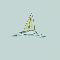 Sketch Sailboat Machine Embroidery Design - sproutembroiderydesigns