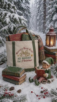 Santa's Book Club Embroidery Design, All Booked Up Embroidery Design, Christmas Design
