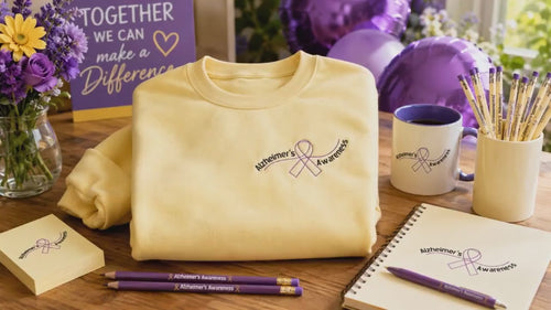 Alzheimer's Awareness Ribbon Machine Embroidery Design