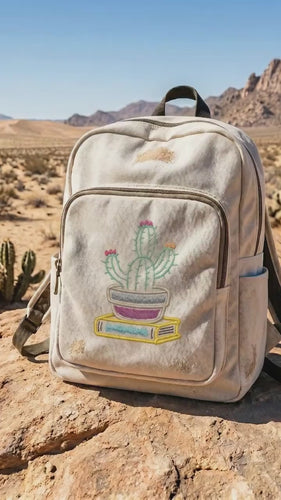 Cactus Book Embroidery Design, Book Club Gift Design - sproutembroiderydesigns