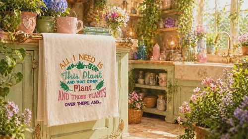 All I Need is This Plant Machine Embroidery Design, Garden saying embroidery design - sproutembroiderydesigns