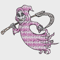 Grim Reaper Machine Embroidery Design, 2 Sizes - sproutembroiderydesigns