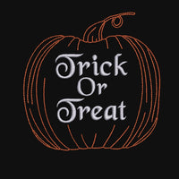 Halloween Trick or Treat Pumpkin Machine Embroidery Design, 2 sizes, Halloween embroidery design