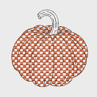 Checkered Gingham Pumpkin Machine Embroidery Design, 2 sizes