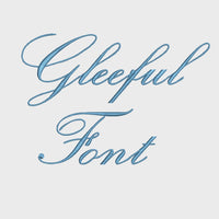 Gleeful Alphabet Script Font Machine Embroidery Design, 3 sizes, Format BX, PES, DST, VP3, dst, hus, jef, vip, vp3, plus more