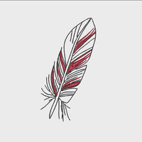 Feather Embroidery Design, 2 sizes, Quick Stitch