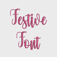 Festive Font Machine Embroidery Design, 4 sizes