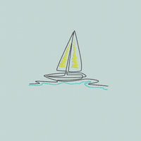 Sketch Sailboat Machine Embroidery Design
