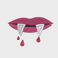 Vampire Mouth Machine Embroidery Design, 2 Sizes, 4x4 hoop