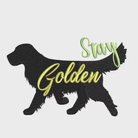 Stay Golden Retriever Dog Machine Embroidery Design, 2 Sizes, Golden Retriever Embroidery Design