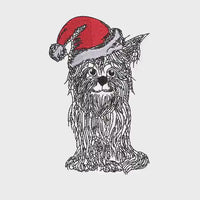 Christmas Dog Machine Embroidery Design, 2 Sizes, Shaggy Dog Embroidery Design