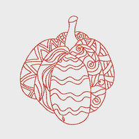 Doodle Pumpkin Machine Embroidery Design, 2 sizes
