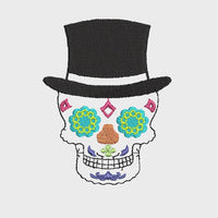 Day of the Dead Skull Machine Embroidery Design, 2 Sizes