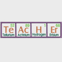 Teacher Periodic Table of Elements Machine Embroidery Design