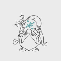 Christmas Snowflake Gnome Machine Embroidery Design, 2 sizes